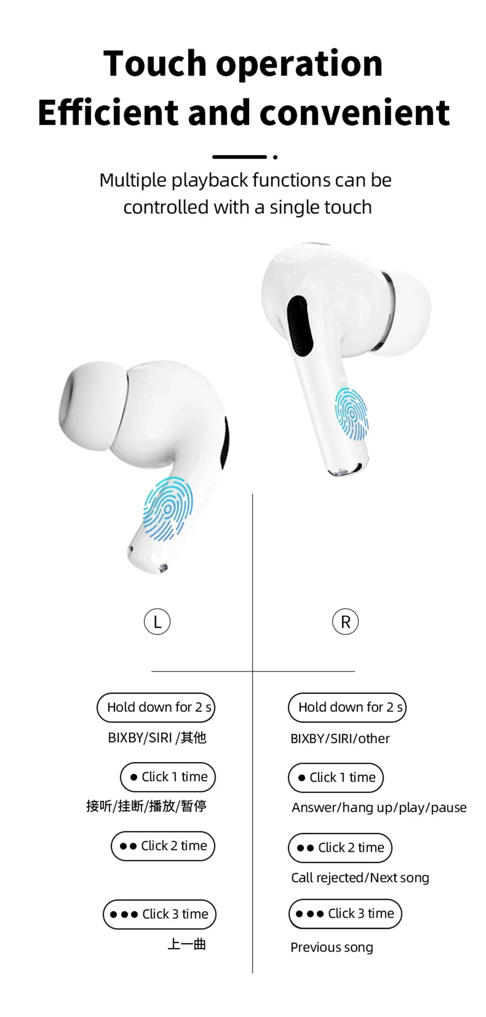 AIRPODS A9 PRO Touch Screen ANC/ENC Noise Reduction, Touch Control Wireless Headset TWS Noise Cancelling Earbud Bluetooth 5.4 Wireless Earbuds