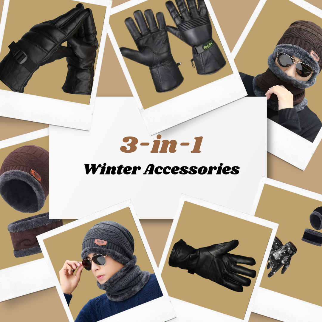 Winter Combo Cap With Neck Muffler And Woolen Gloves, Beanie Cap Neck Warmer Gloves Set For Men and Women, Fashion Dynasty