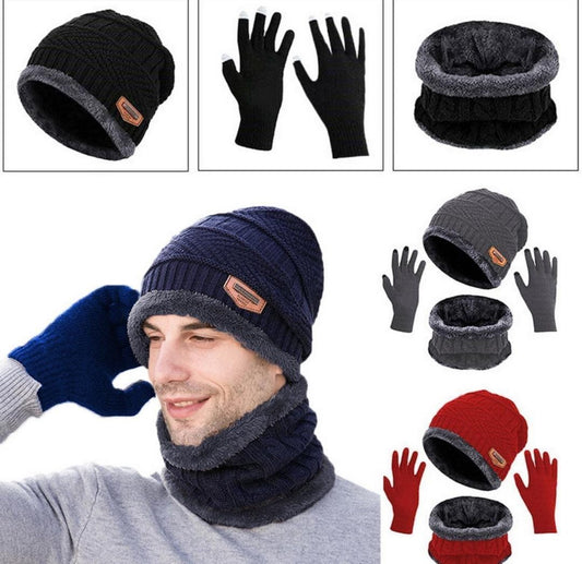 Winter Combo Cap With Neck Muffler And Woolen Gloves, Beanie Cap Neck Warmer Gloves Set For Men and Women, Fashion Dynasty